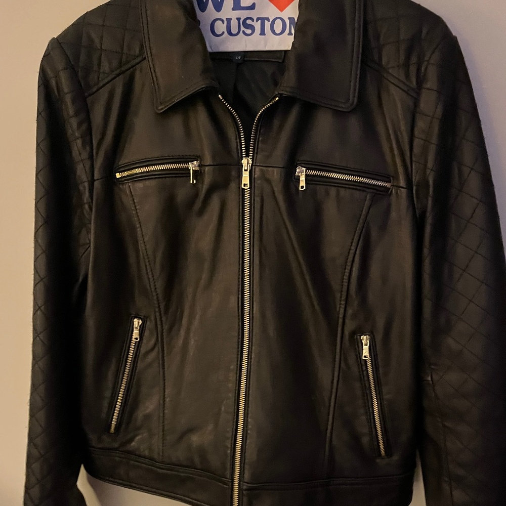 Cole Haan Quilted Large Leather Jacket